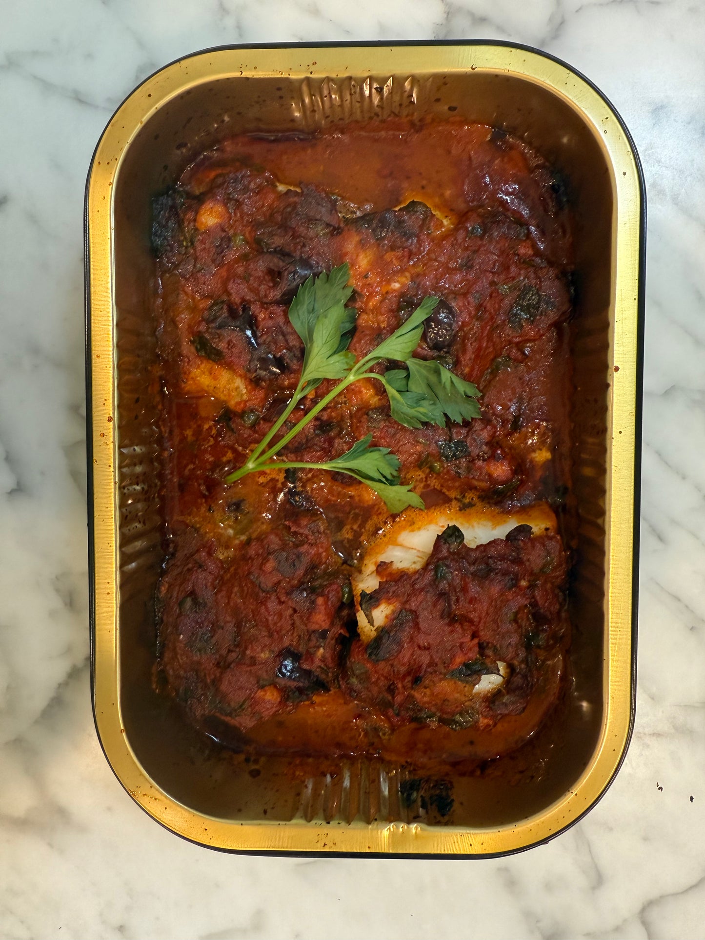 Harissa Cod Puttanesca Dinner