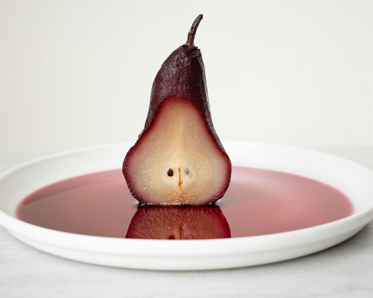 Poached Pear with Cashew Cream