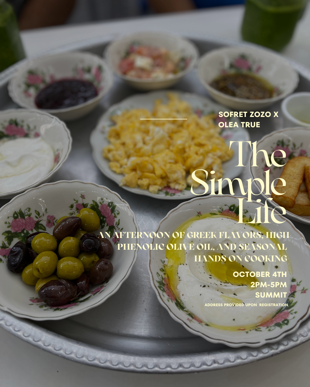 The Simple Life: An Afternoon of Greek Flavors, High Phenolic Olive Oil & Seasonal Hands on Cooking