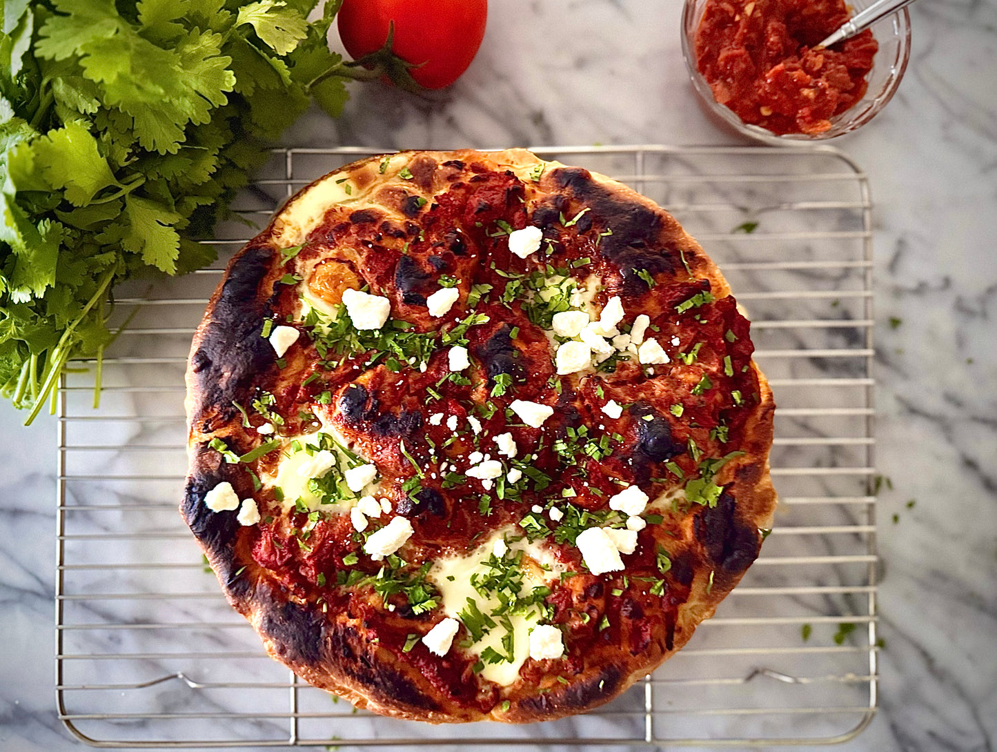 Shakshuka Focaccia Pizza